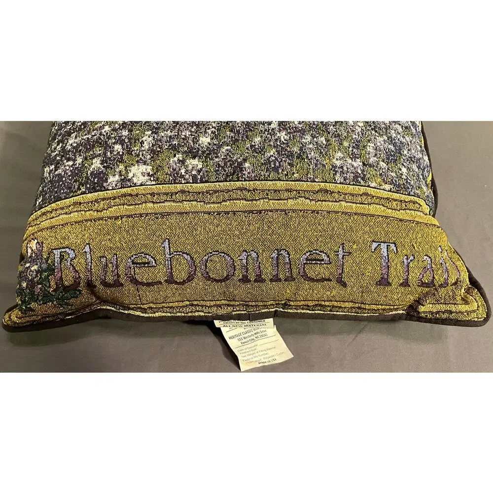 2 Bluebonnet Trail 16X16 Texas Lone Star State 12X8 Tapestry Throw/Lumbar Pillow
